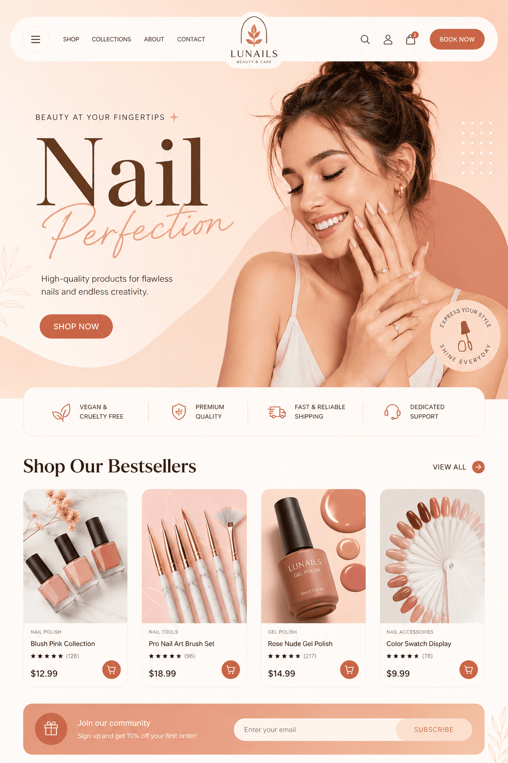Lunails website design by Plutus Agency